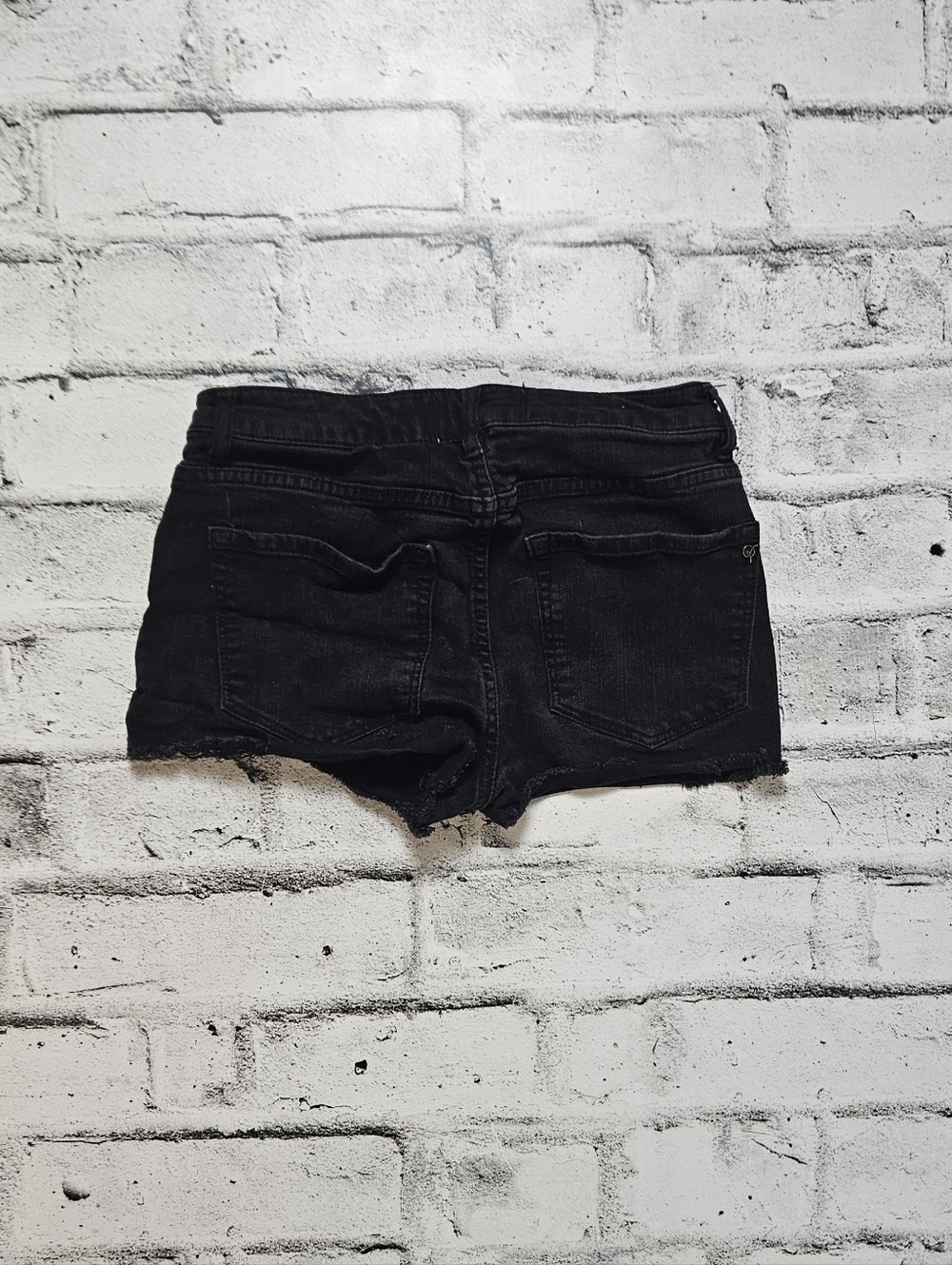 Rachel Roy Denim Black Cutoff Shorts Size 27 Raw Hem Low Rise - Picture 6 of 10